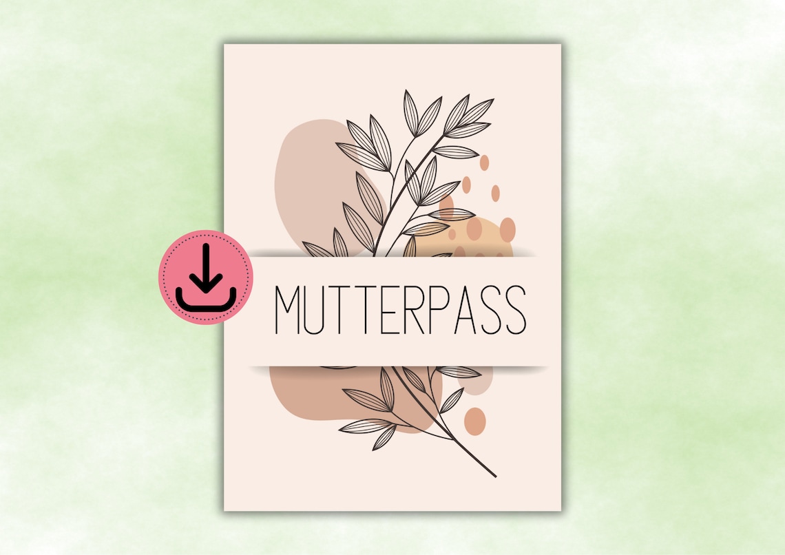 Elegant Botanical Pregnancy Record Cover Design Floral Art Poster