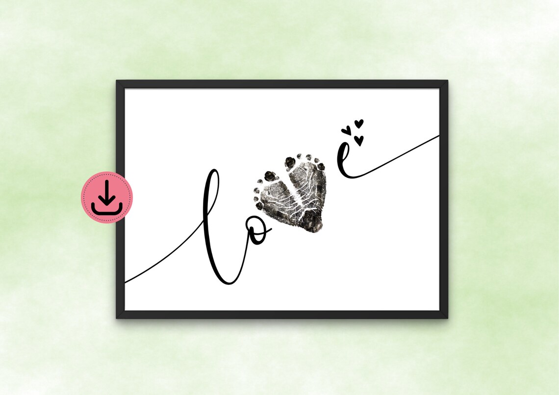 Baby Footprint Love Footprints Art Print