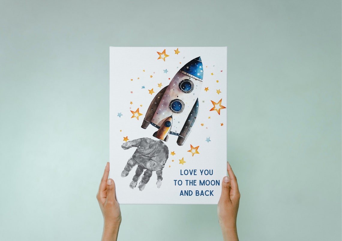 Love You To The Moon And Back Rocket Handprint Keepsake Poster - Image 2