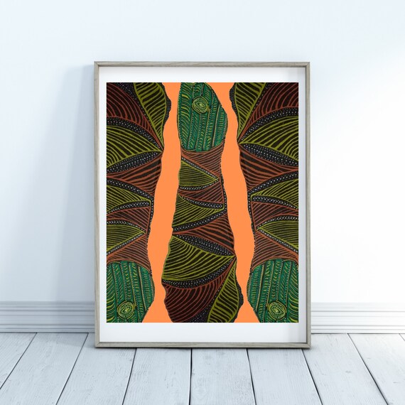 Tribal Tribal Art Home Decor Wall Art Abstract Snake Snake Art Wildlife Abstract Art Snakes
