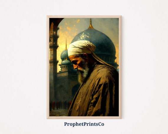 Islamic Man Poster Print Oil Painting Wall Art Inspired By Monet Modern Muslim Home Dcor Wall Art Digitial
