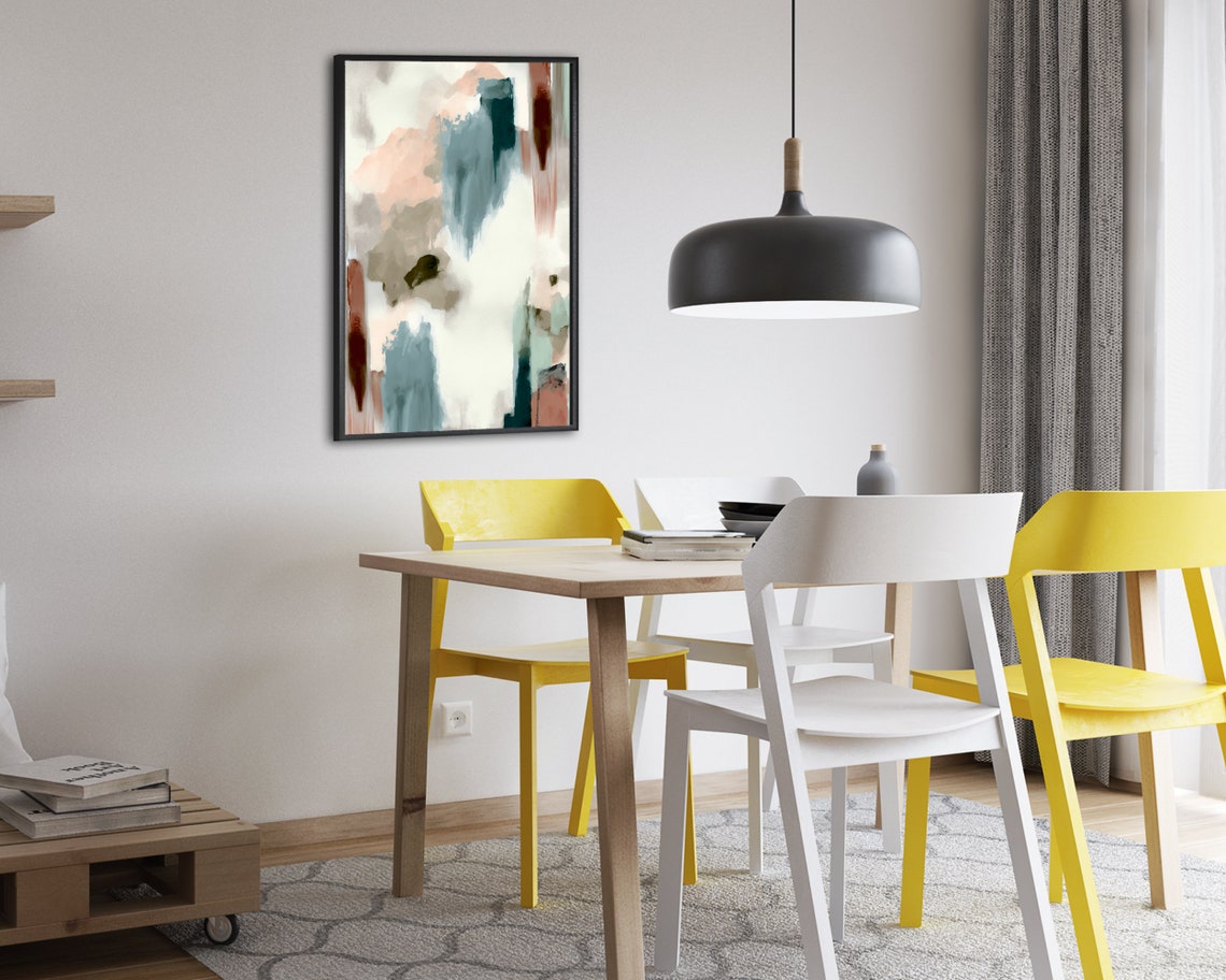 Abstract Boho Poster Print Mid Century Modern Wall Art Cute Original Gift Neutral Home Dcor Wall Art Digitial - Image 2