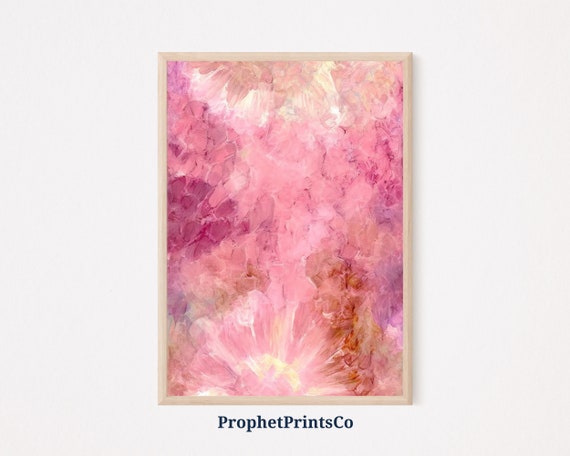Pink Abstract Poster Print Contemporary Wall Art Pink Lover Gift Pink Pastel Boho Home Dcor Wall Art Digitial