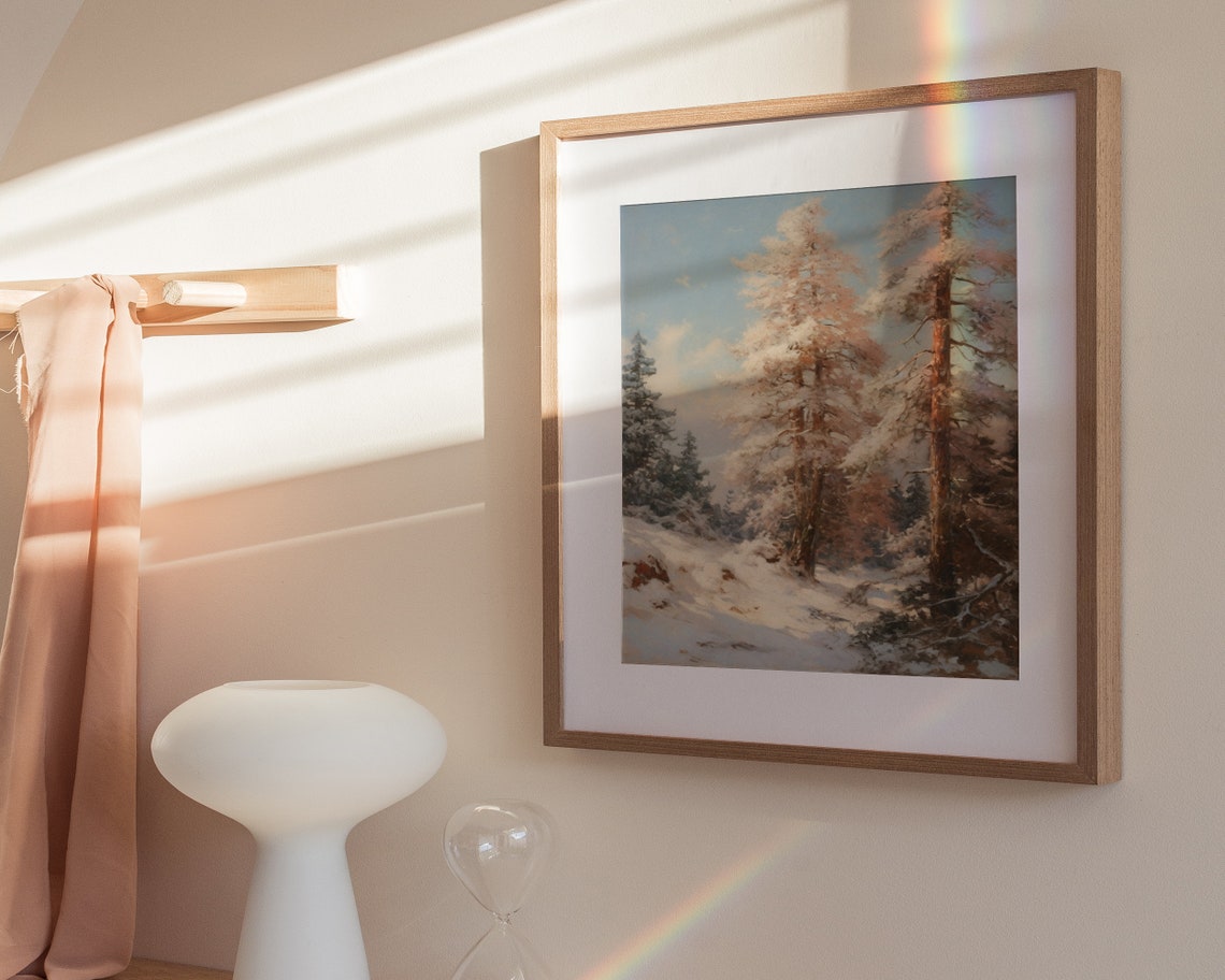 Pine Trees Print Forest Print Pine Tree Forest Wall Art Winter Wall Decor Winter Pine Forest Wall Art - Image 3