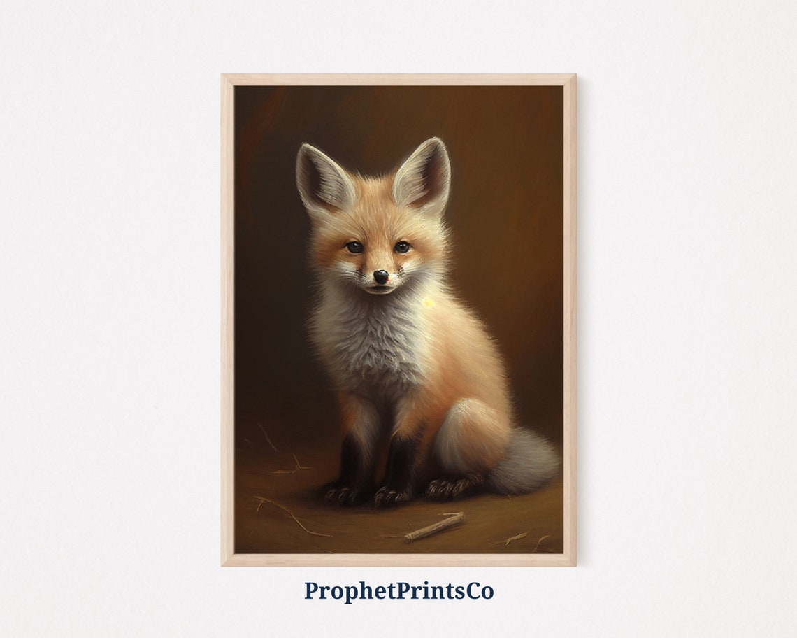 Baby Fox Poster Print Fox Nursery Wall Art Fox Lover Gift Cute Woodland Animal Home Dcor Wall Art