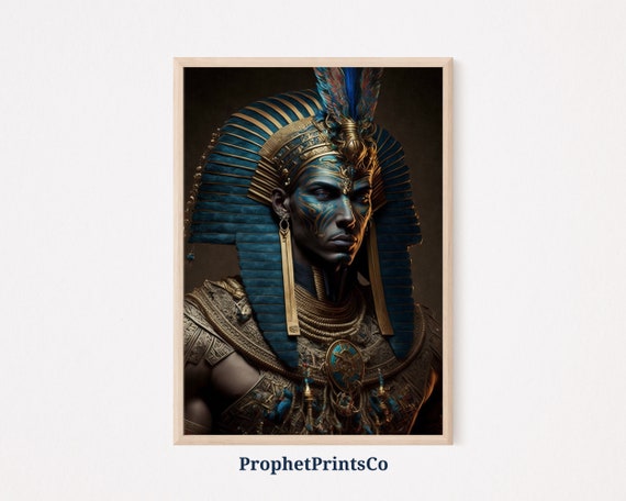 Egyptian Pharaoh Poster Print Tutankhamun Wall Art Egypt Lover Gift Oil Painting Home Dcor Wall Art Digitial