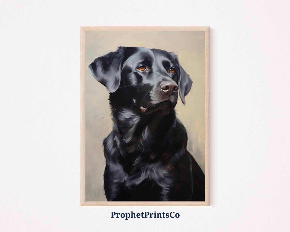 Cute Labrador Art Black Lab Puppy Nursery Art Dog Lover Gift Black Labrador Print Wall Art