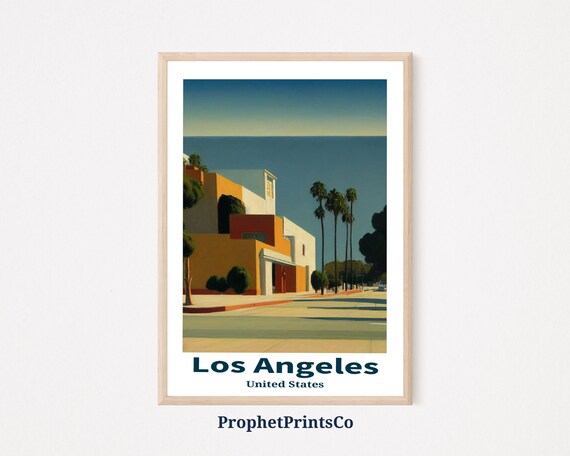 Los Angeles United States Mid Century Building Palms City Art Poster