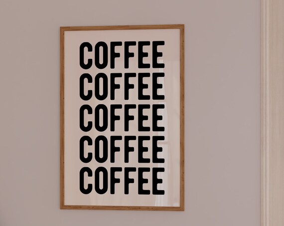 Coffee Guide Poster, Vintage Kitchen Art Print