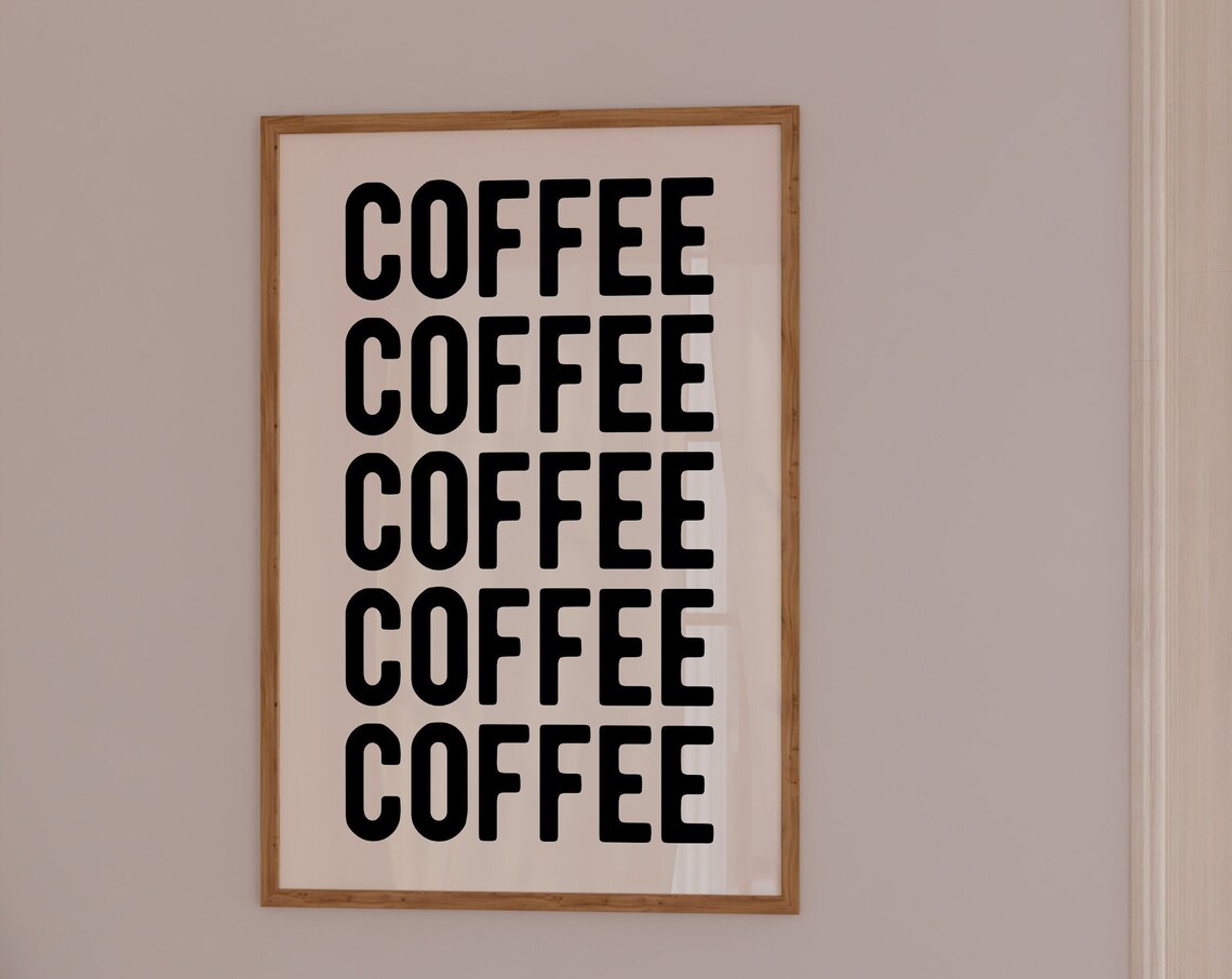 Coffee Guide Poster, Vintage Kitchen Art Print