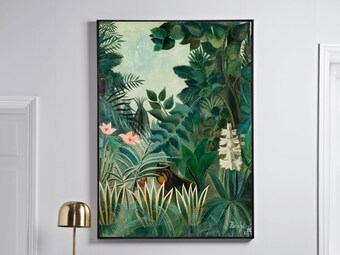 Henri Rousseau Botanical Print, Equatorial Jungle Poster