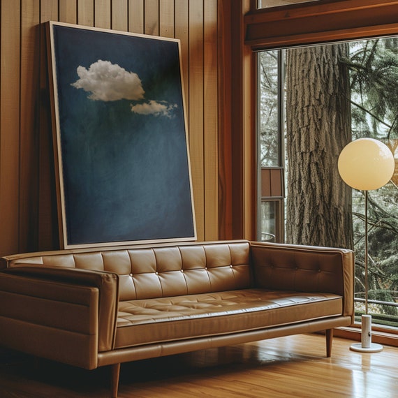 Vintage Moody Clouds Minimalist Living Room Art Print