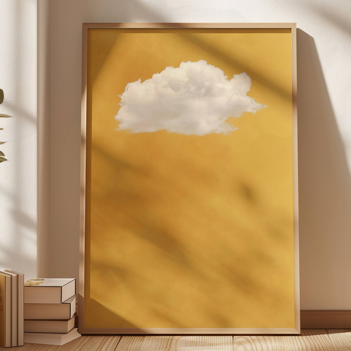 Yellow Cloud Art Print, Minimalist Abstract Decor