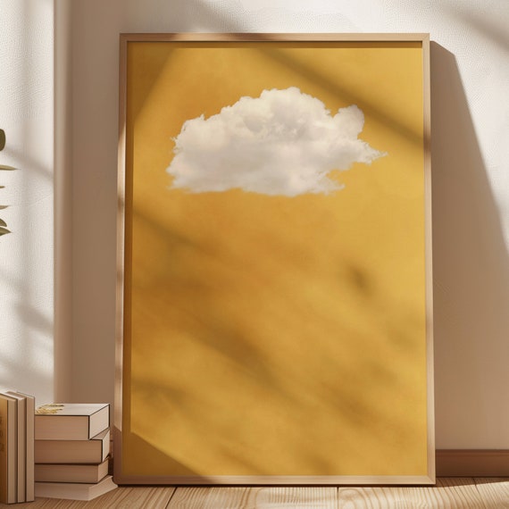Yellow Cloud Art Print, Minimalist Abstract Decor