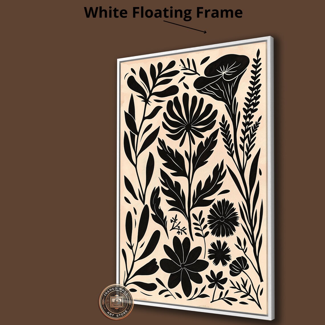 Black And White Botanical Floral Art Print, Modern - Image 4