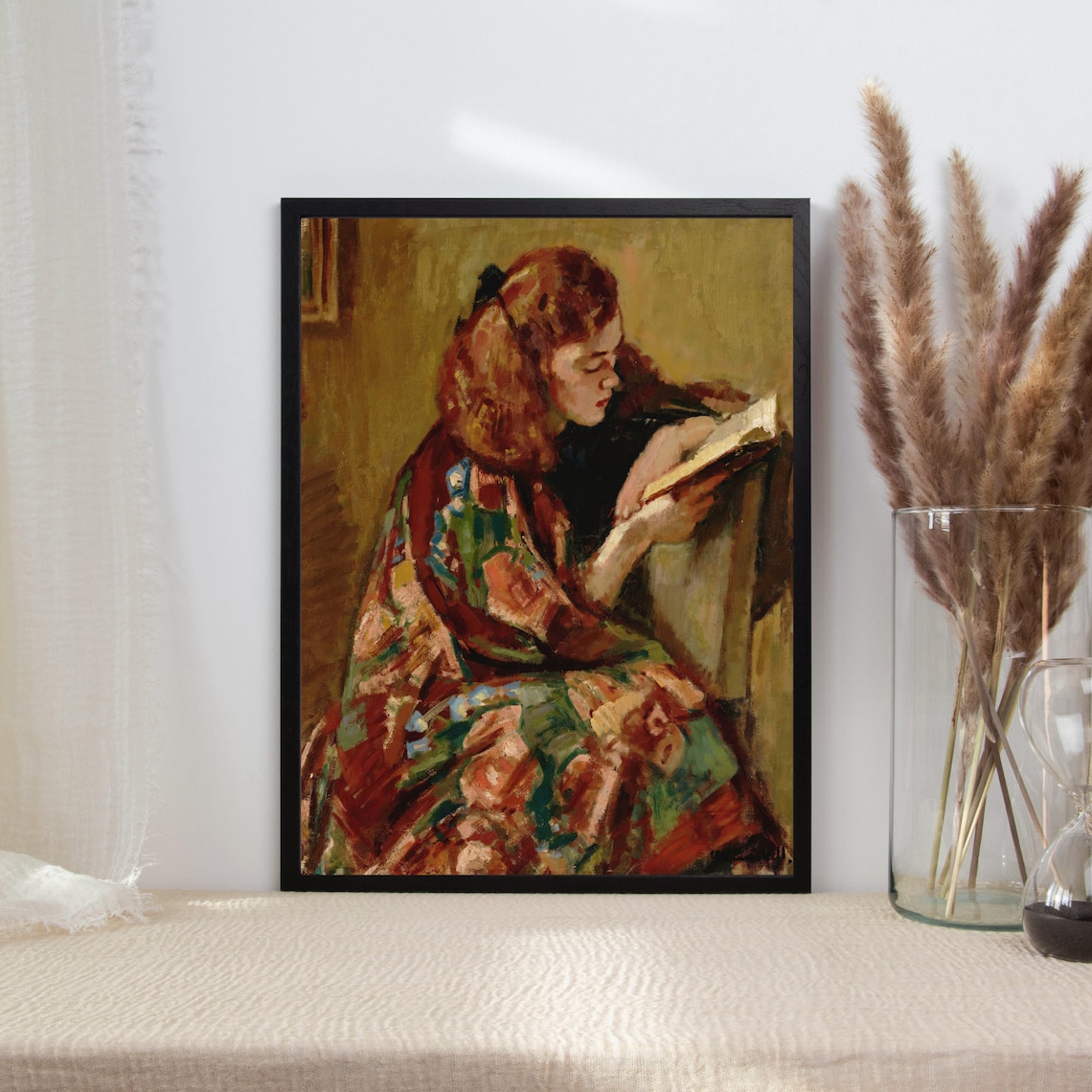 Woman Reading Portrait, Vintage Oil Painting Art Print - Image 2