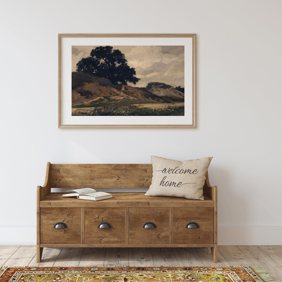 Moody Landscape Painting, Vintage Rustic Art Print - Image 2