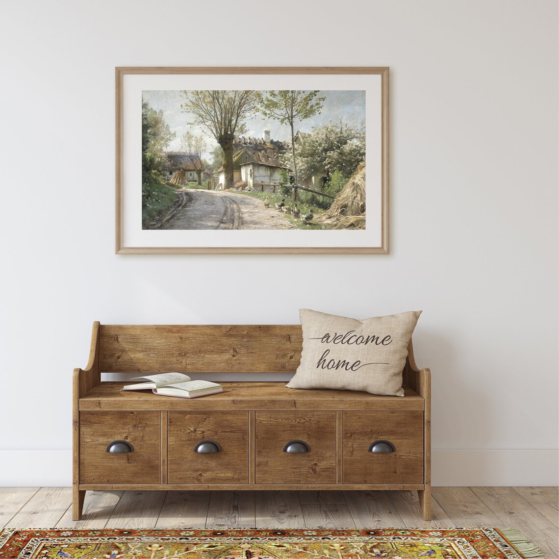 Vintage Country Lane Landscape, Farmhouse Art Print - Image 2