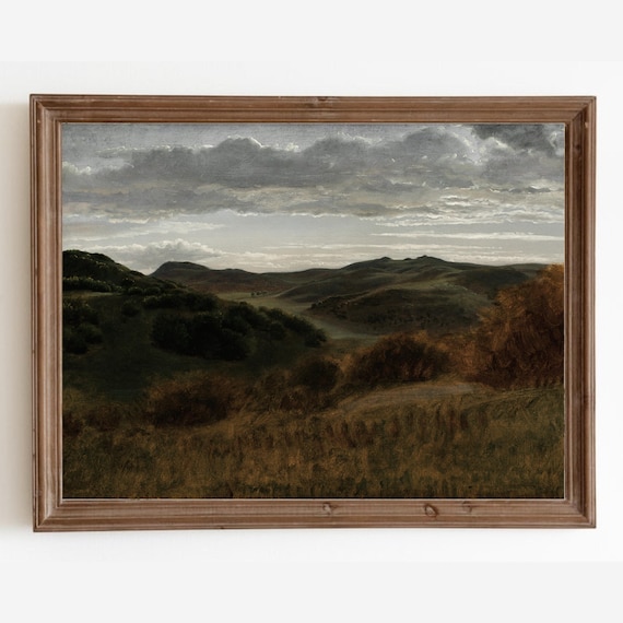 Mountain Landscape, Rustic Farmhouse Wall Art Print