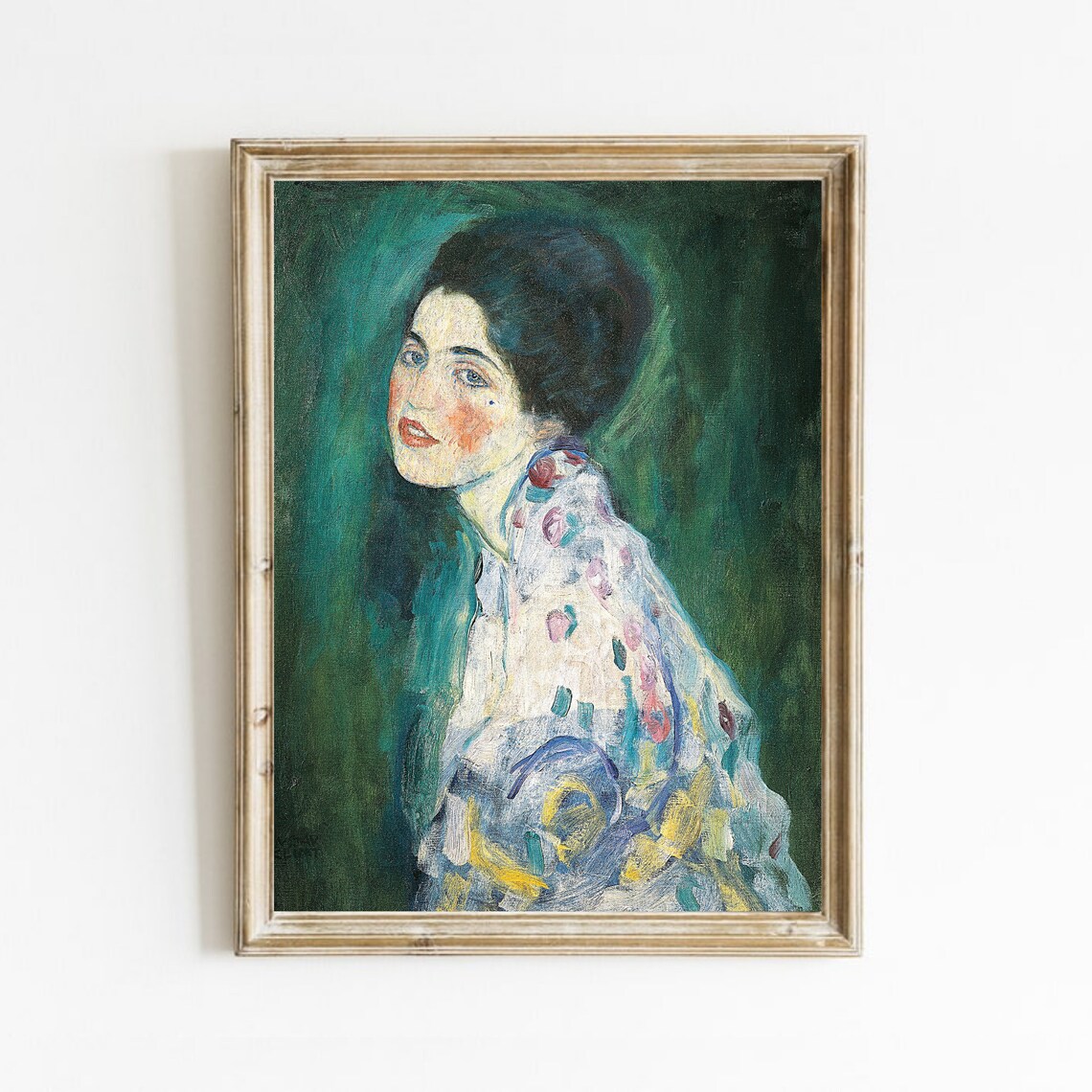 Vintage Woman Portrait Art Print, Moody Fashion