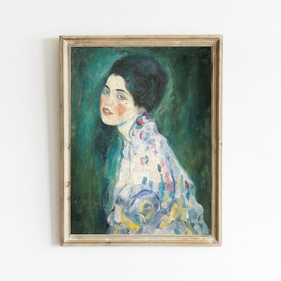 Vintage Woman Portrait Art Print, Moody Fashion