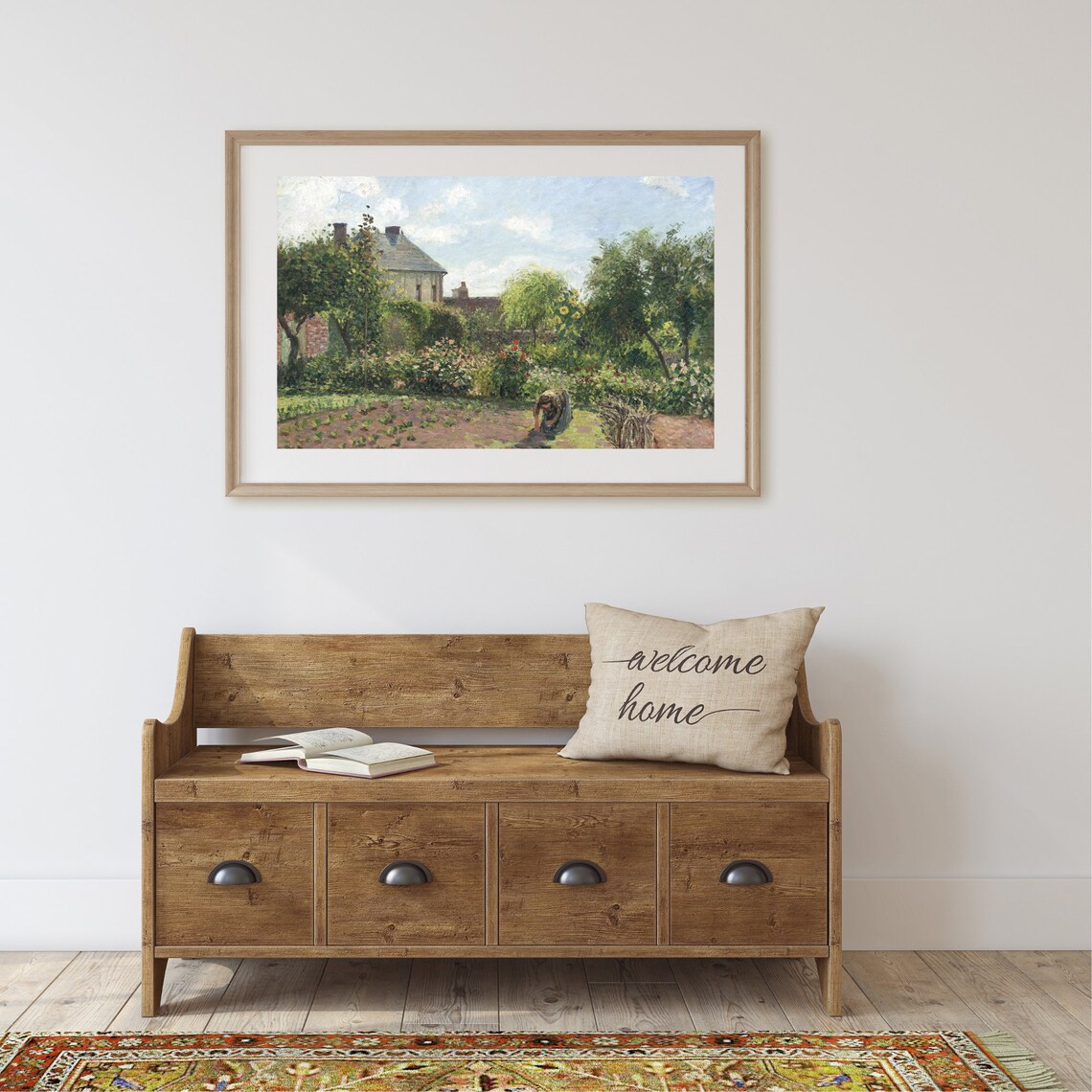 Summer Garden Vintage Country Landscape Art Print - Image 2