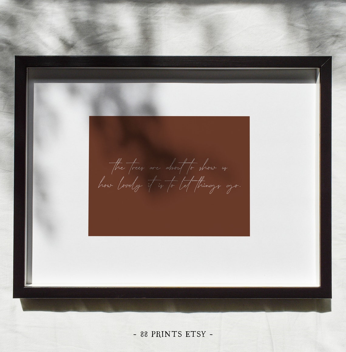 Let Things Go Trees Quote Burnt Orange Calligraphy Script Wall Art - Image 3