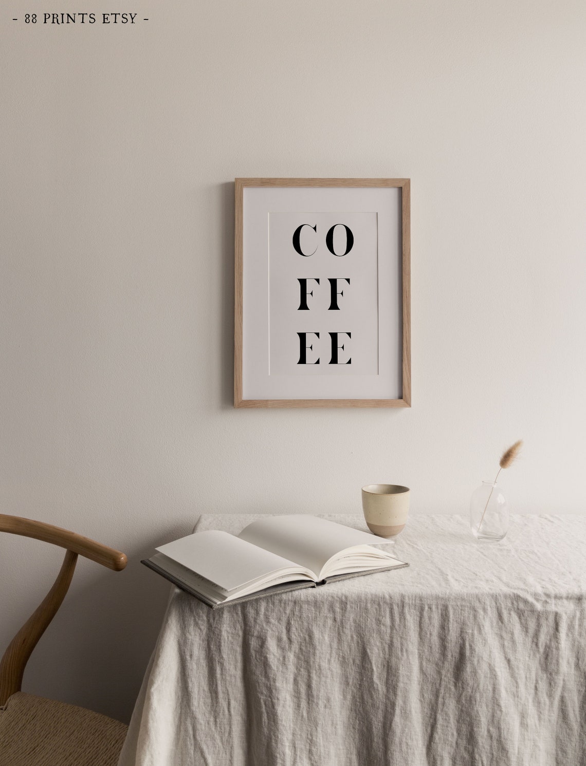 Coffee Typography Bold Black Letters Minimalist Kitchen Poster - Image 3