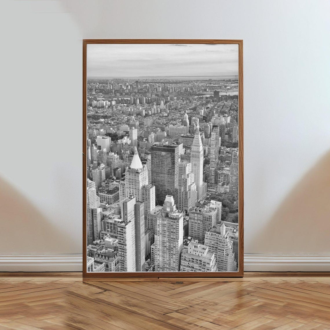Black And White Aerial View Of Manhattan Cityscape Photo Poster