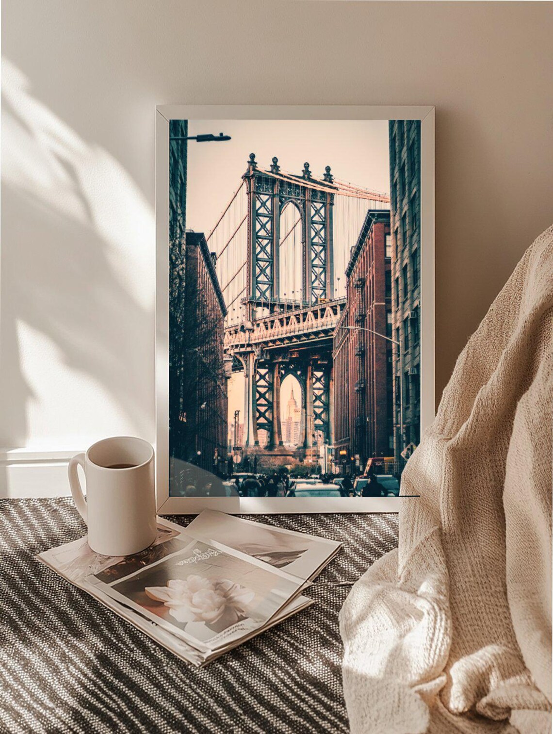 Vintage Manhattan Bridge From DUMBO Brooklyn Street View Photo Poster - Image 2