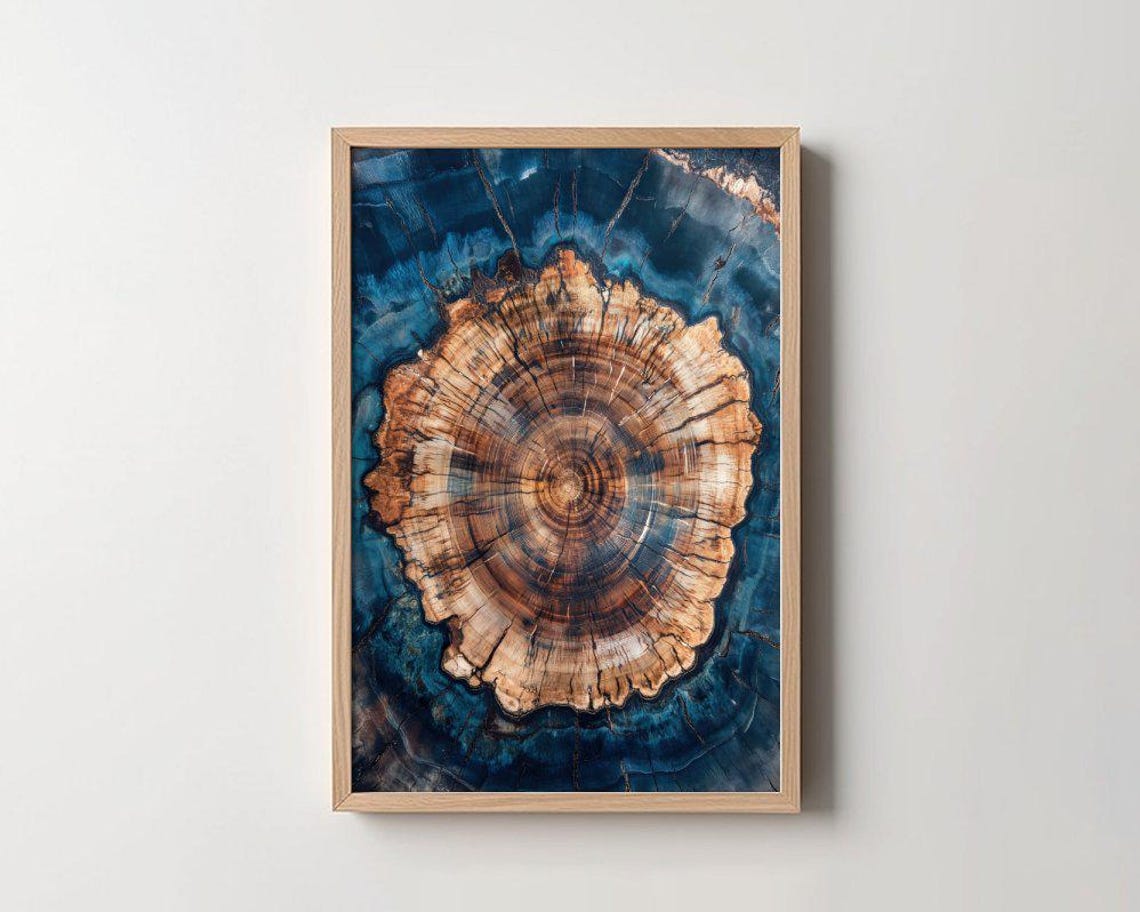 Tree Ring Abstract Art Print Wood Grain Wall Art Tree Slice Nature Decor High Resolution Tree Rings Poster