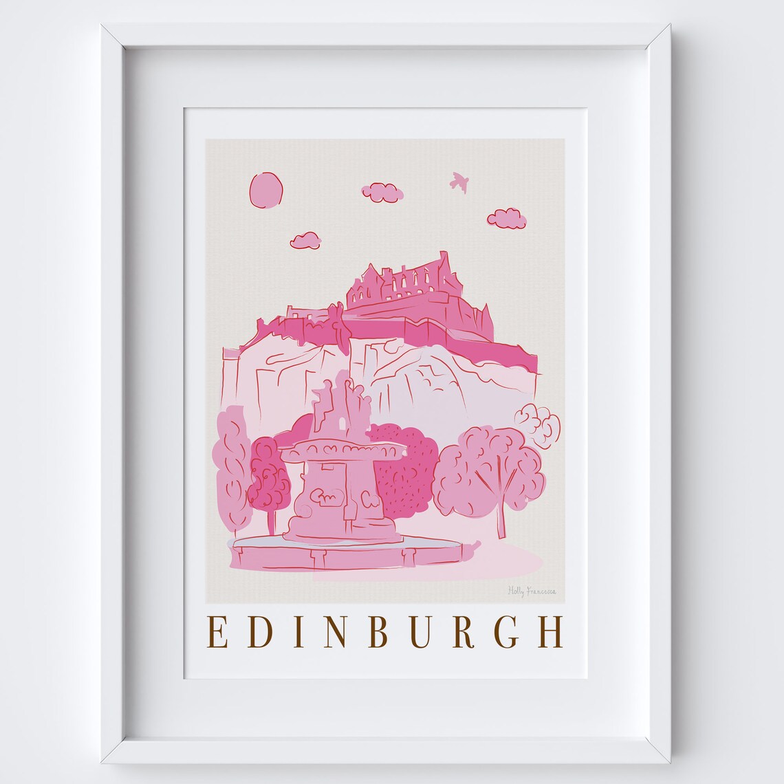 Edinburgh Scotland Skyline Cityscape Travel Poster