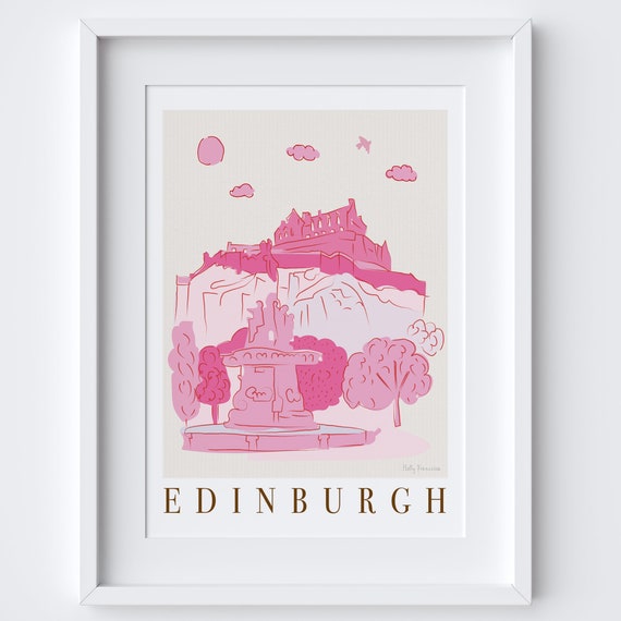 Edinburgh Scotland Skyline Cityscape Travel Poster