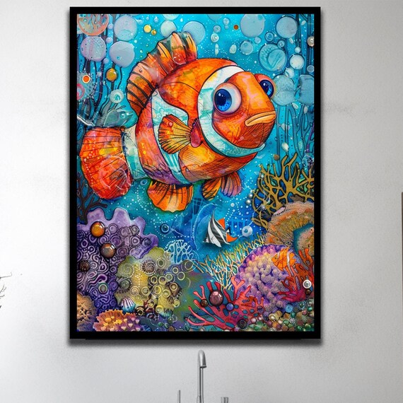 Ocean Wall Art Fish Print Ocean Print Aquarium Decor Wall Art Fish Wall Art Beach Decor Aquarium Gifts Sea Gift Framed Decor