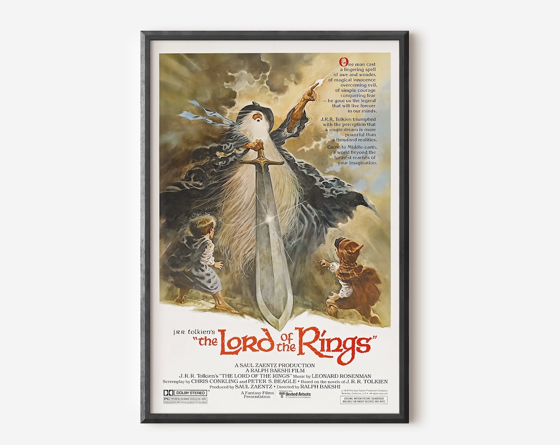 Lord Of The Ring 1978 Retro Fellowship Poster