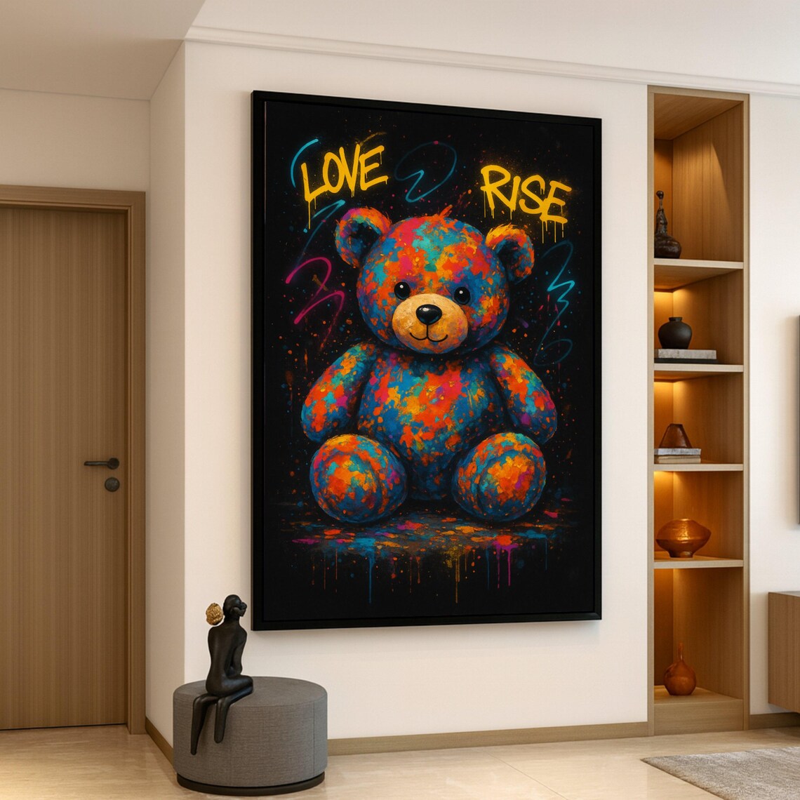 Colorful Bear, Urban Graffiti Style Poster