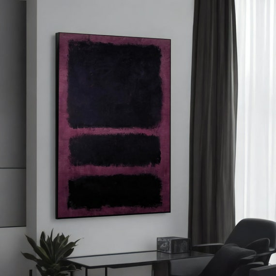 Bold Purple And Black Mark Rothkoinspired Abstract Canvas Painting Modern Art For Home Decor Gift