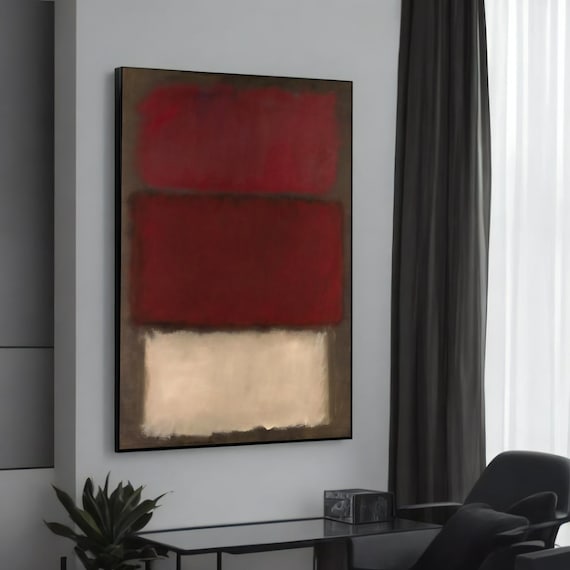 Elegant Red And Beige Mark Rothkoinspired Abstract Canvas Painting Modern Art For Home Decor Gift