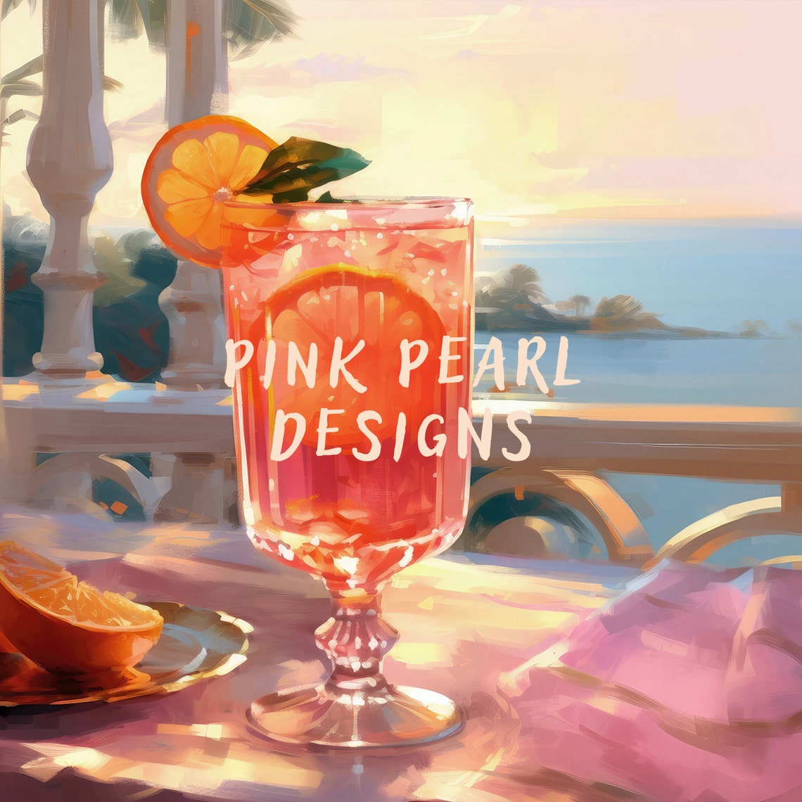 Aperol Spritz Cocktail Sunset Terrace Bar Cart Wall Art Print - Image 8