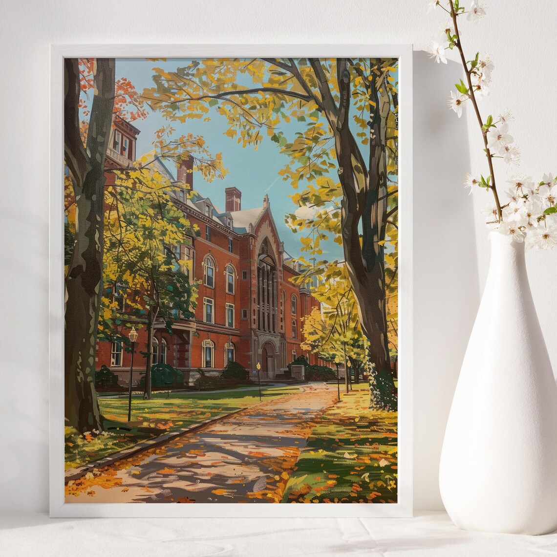Harvard University Autumn Poster, Cozy Room Decor - Image 4