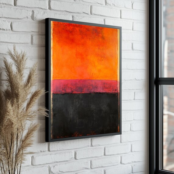 Mark Rothko Orange Black Mark Rothko Reproduction Abstract Wall Art Modern Art Poster Expressionism Painting Art Museum Art Decor