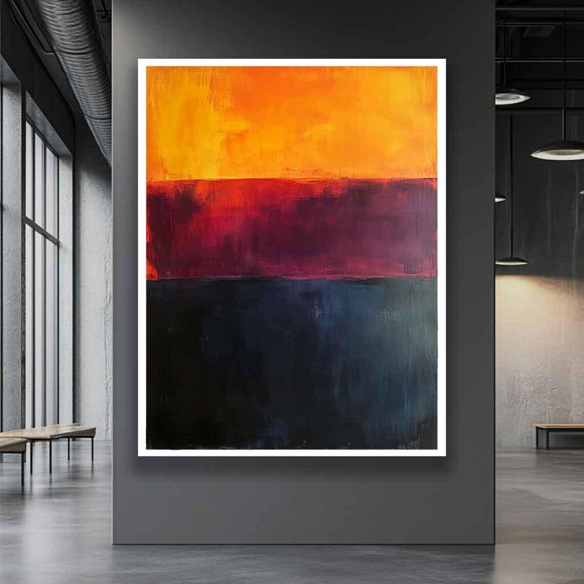 Mark Rothko Wall Art Decor Minimalist Abstract Wall Art Orange Red Black Modern Wall Decor Abstract Wall Art Rothko Poster - Image 5