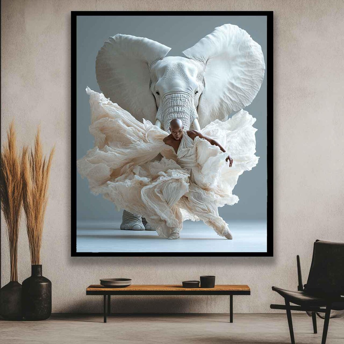 Elephant Portrait Modern Elephant Wall Art Print - Image 5