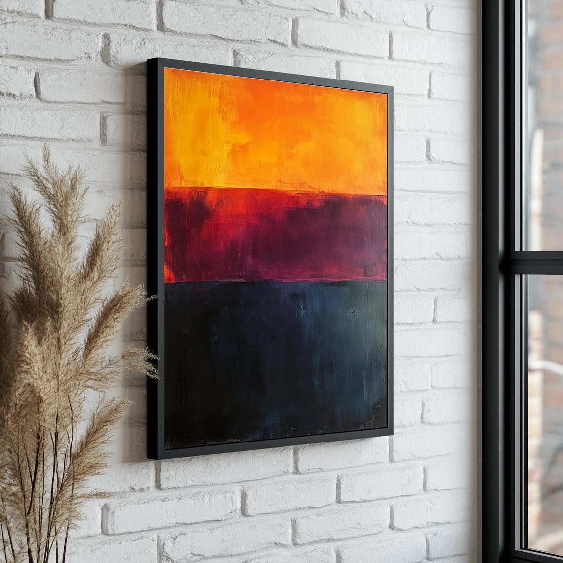 Mark Rothko Wall Art Decor Minimalist Abstract Wall Art Orange Red Black Modern Wall Decor Abstract Wall Art Rothko Poster