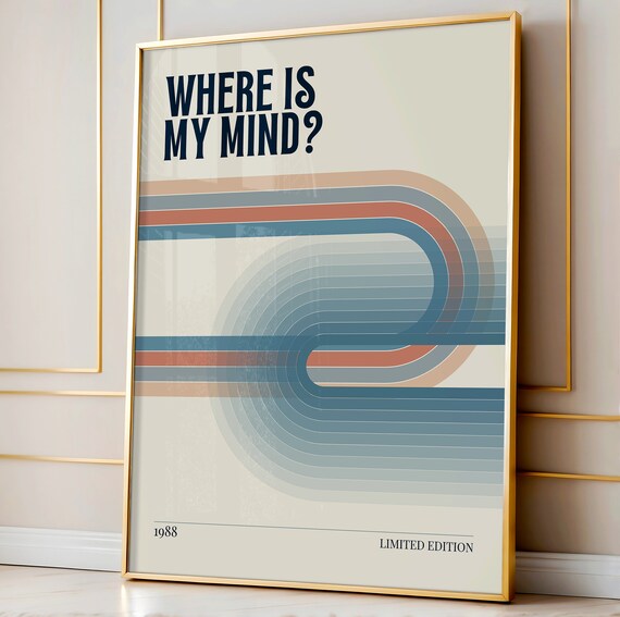 Pixies Where Is My Mind 1988 Retro Rainbow Lines Limited Edition Poster