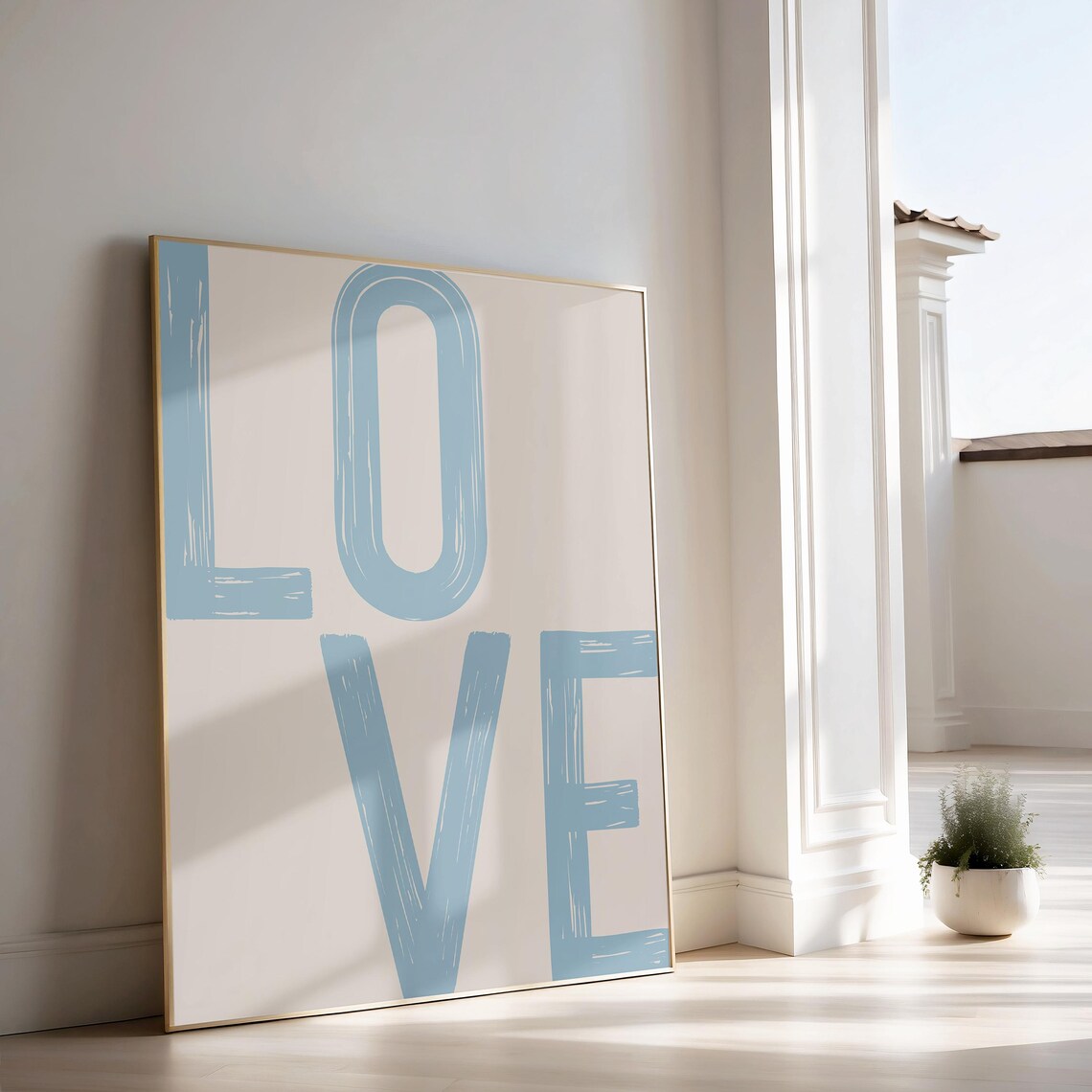 Blue Love Funky Aesthetic Apartment Art Print - Image 3