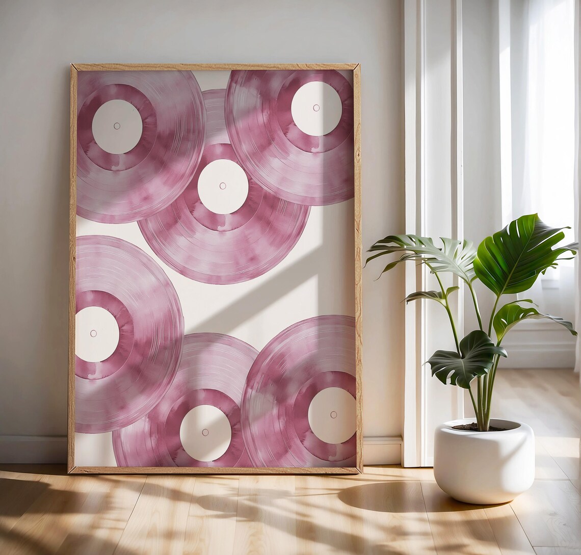 Pink Vinyl Record - Retro Music Poster, Maximalist - Image 4