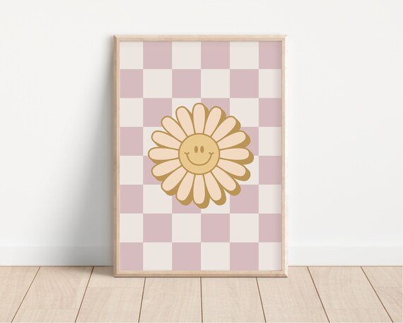 Girl Power Groovy Daisy Poster, Nursery Kid Decor