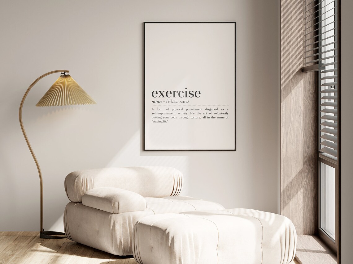 Exercise Definition Minimalist Art Print - Image 2