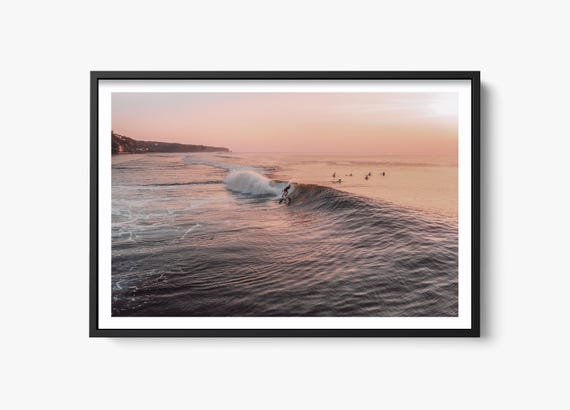 Sunset Surf, Minimalist Coastal Ocean Art Print
